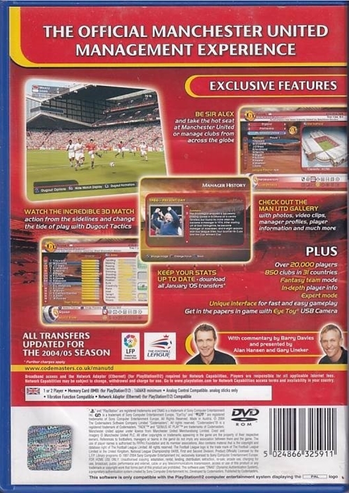 Manchester United - Manager 2005 - PS2 - Mangler Manual (B Grade) (Genbrug)